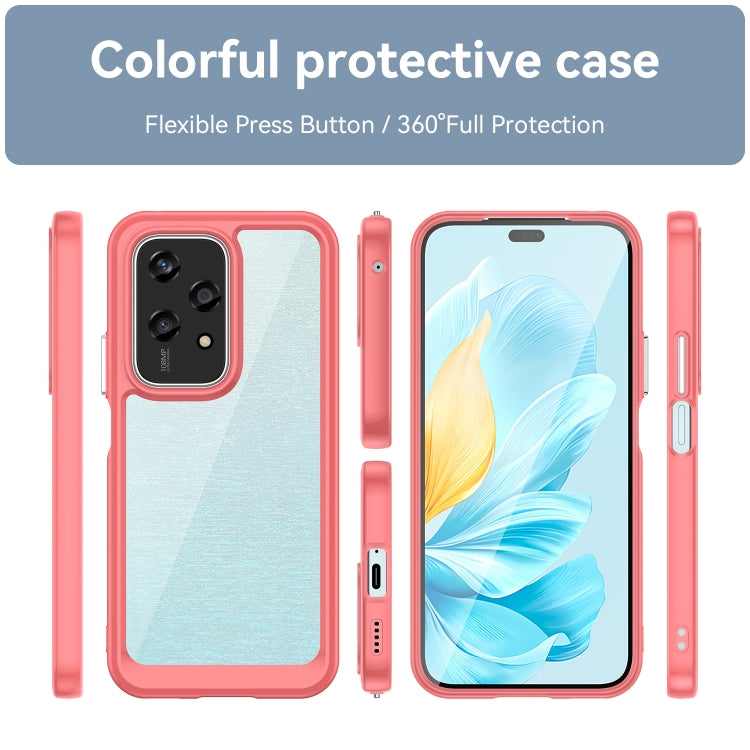 For Honor 200 Lite 5G Global Colorful Series Acrylic Hybrid TPU Phone Case(Red)