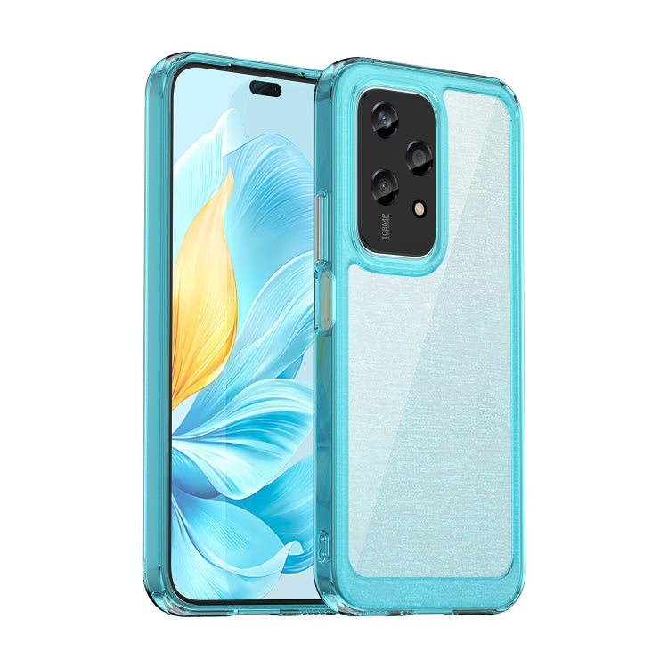 For Honor 200 Lite 5G Global Colorful Series Acrylic Hybrid TPU Phone Case(Transparent Blue)