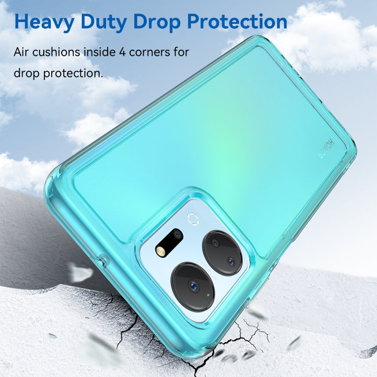 For Honor X7a Candy Series TPU Phone Case(Transparent Blue)