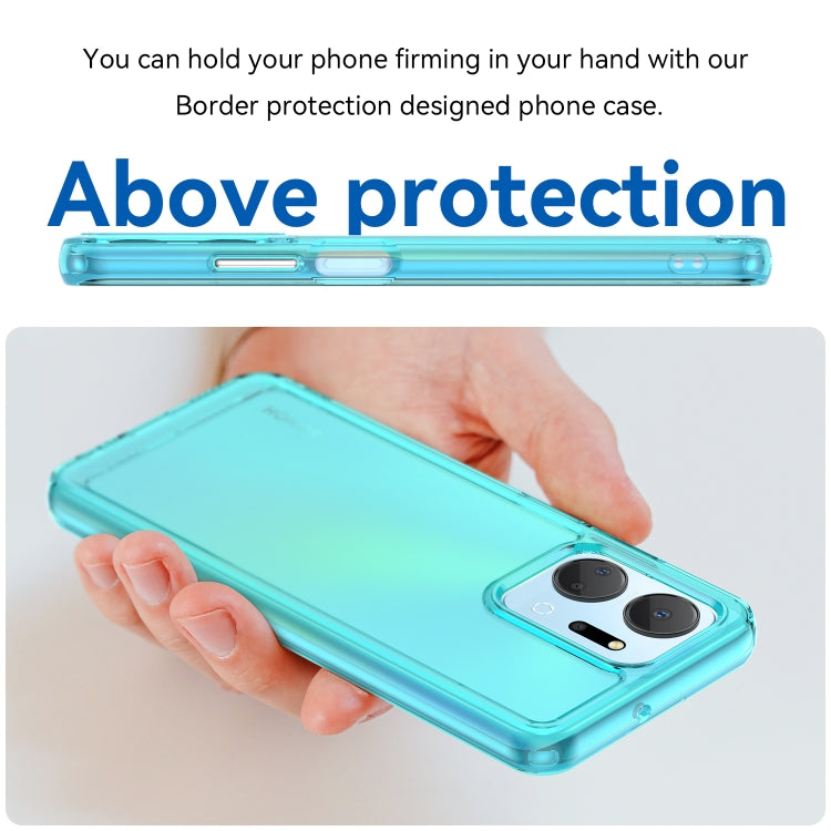 For Honor X7a Candy Series TPU Phone Case(Transparent Blue)