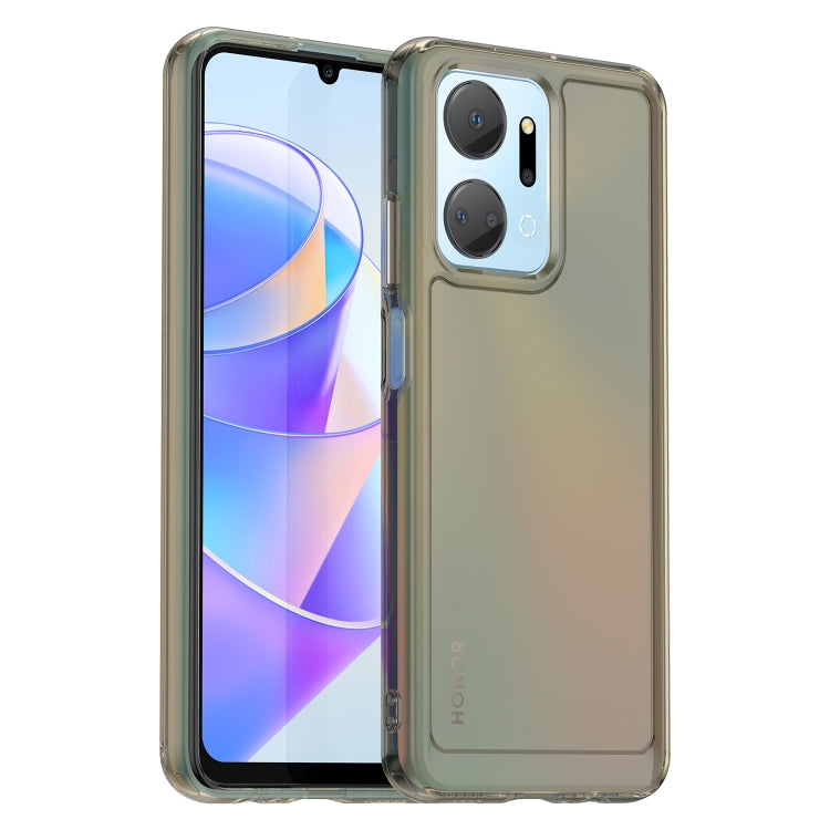 For Honor X7a Candy Series TPU Phone Case(Transparent Grey)