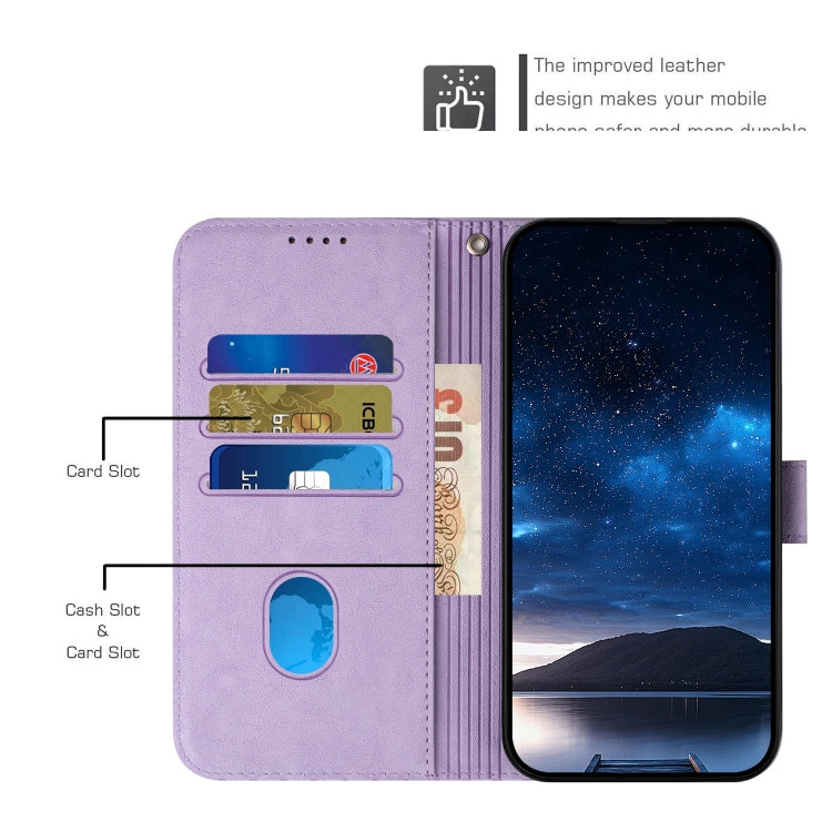 For Samsung Galaxy S24 5G Woven Embossed RFID Blocking Leather Phone Case(Purple)