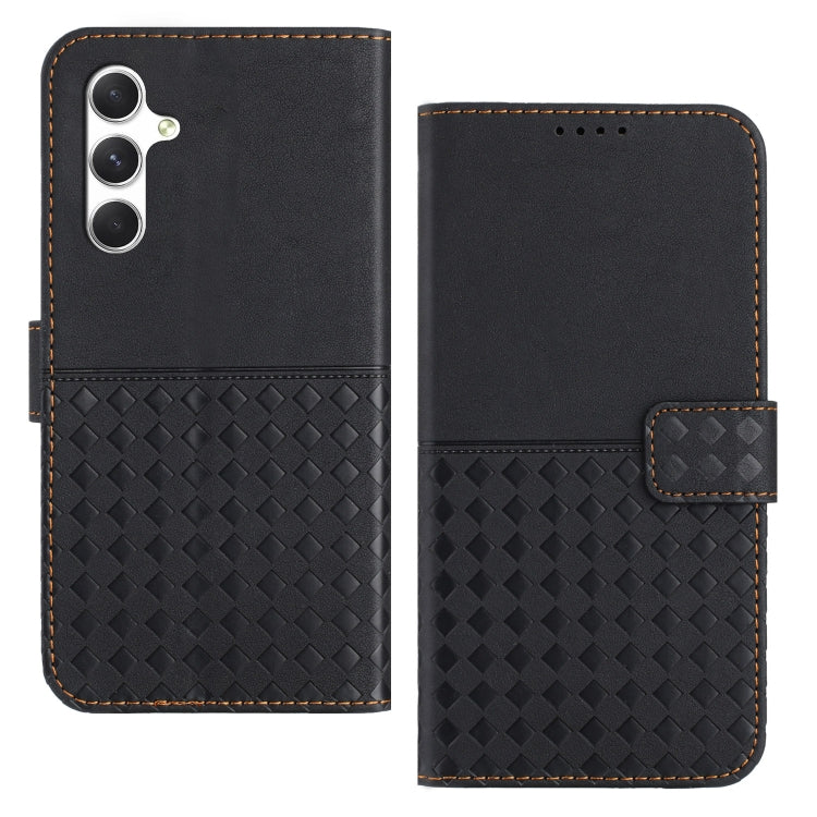 For Samsung Galaxy S24 5G Woven Embossed RFID Blocking Leather Phone Case(Black)