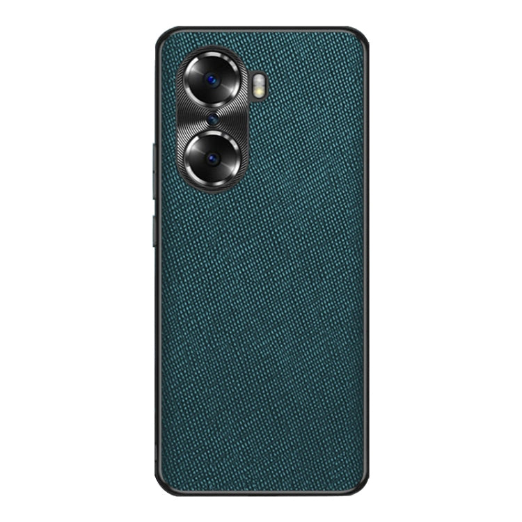 For Honor 60 Pro Cross Texture PU Leather Phone Case(Dark Green)