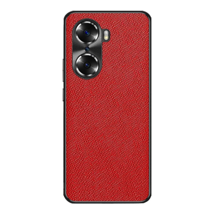 For Honor 60 Pro Cross Texture PU Leather Phone Case(Red)