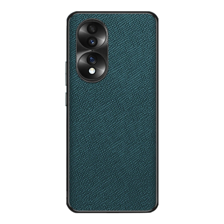 For Honor 70 Cross Texture PU Leather Phone Case(Dark Green)