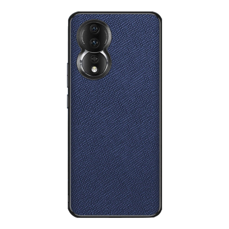 For Honor 80 Cross Texture PU Leather Phone Case(Sapphire Blue)