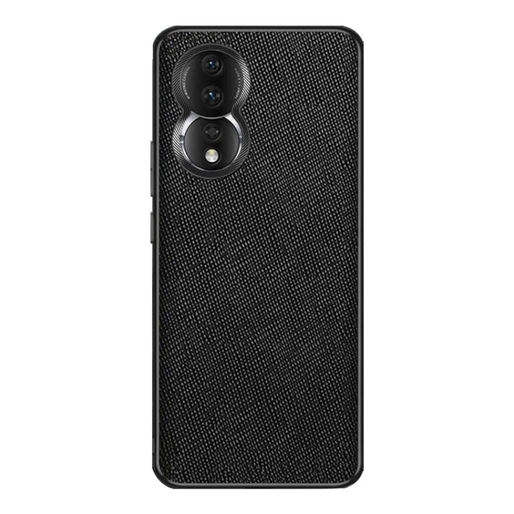 For Honor 80 Cross Texture PU Leather Phone Case(Black)