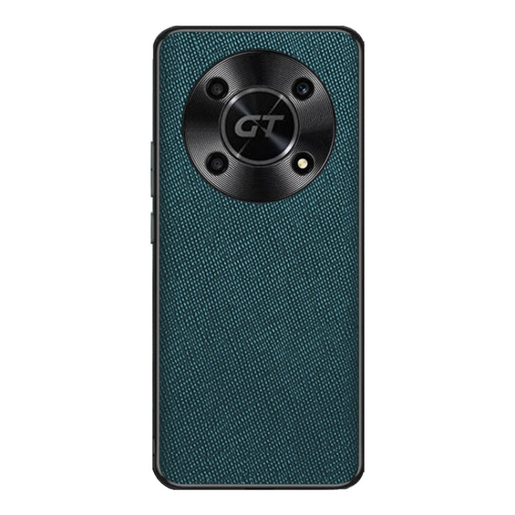 For Honor X40 GT Cross Texture PU Leather Phone Case(Dark Green)