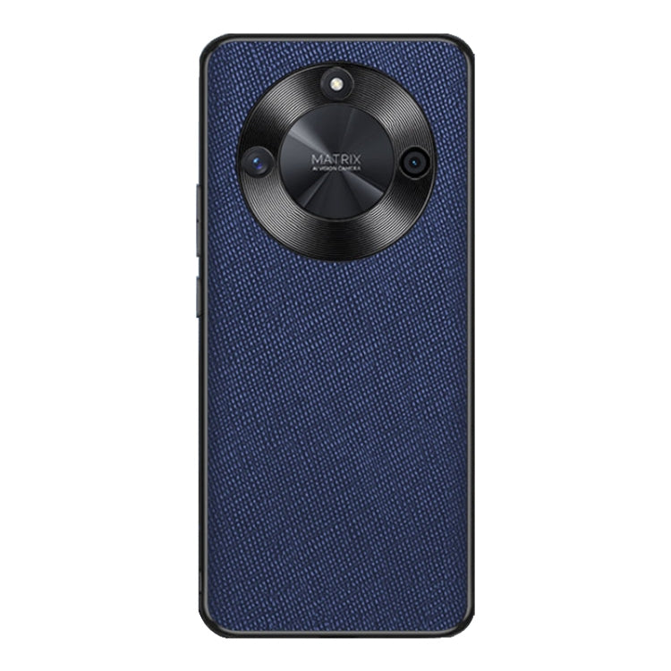 For Honor X50 Cross Texture PU Leather Phone Case(Sapphire Blue)