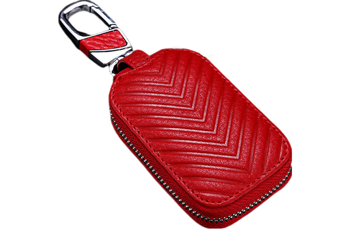 Multifunctional Hook Up Leather Car Key Bag(Red)