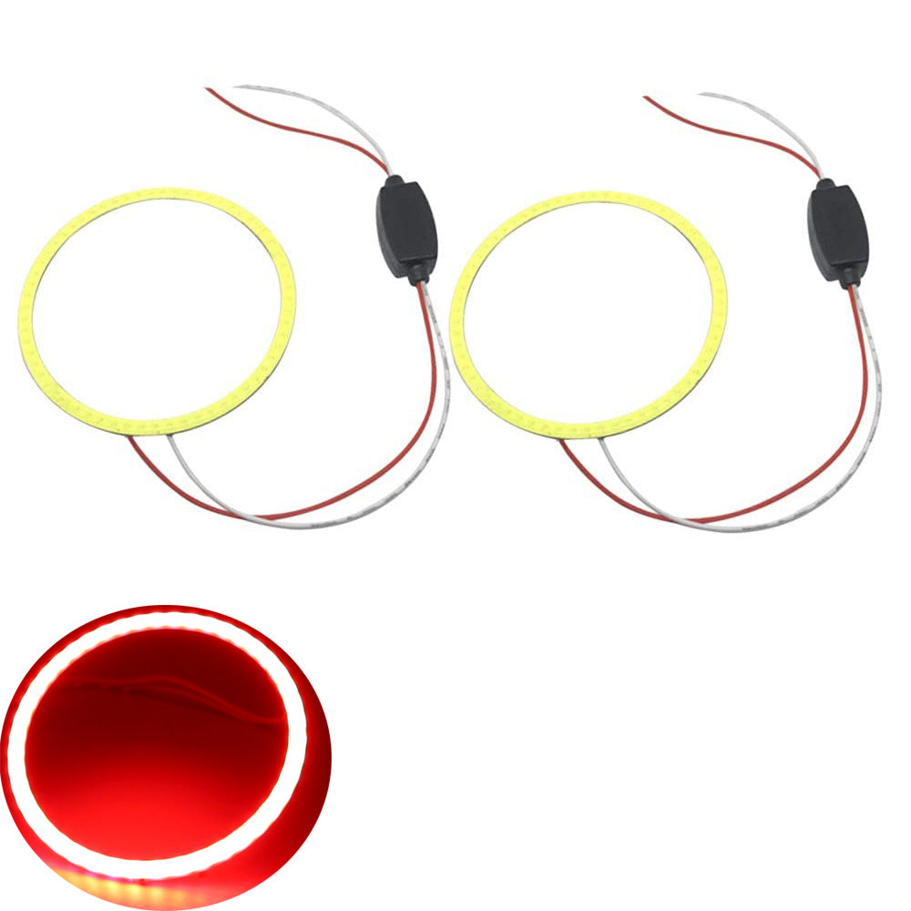 Car LED light headlight circle car headlight modification cob angel eye circle angel eye fog light 40mm-140mm