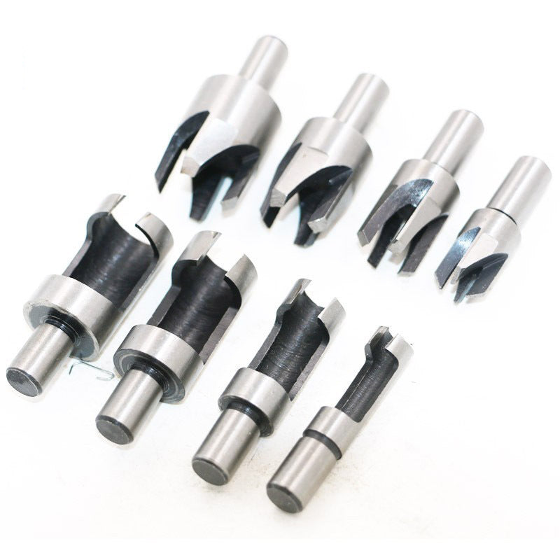 1 Set of 8 Pieces Wood Plug Cutter Straight/Tapered Claw Type Drill Bit Sets