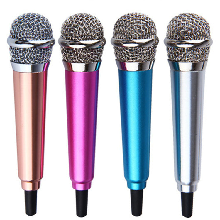 Portable 3.5mm Wired Mini Microphone Stereo Mic for Chatting Sing Pink