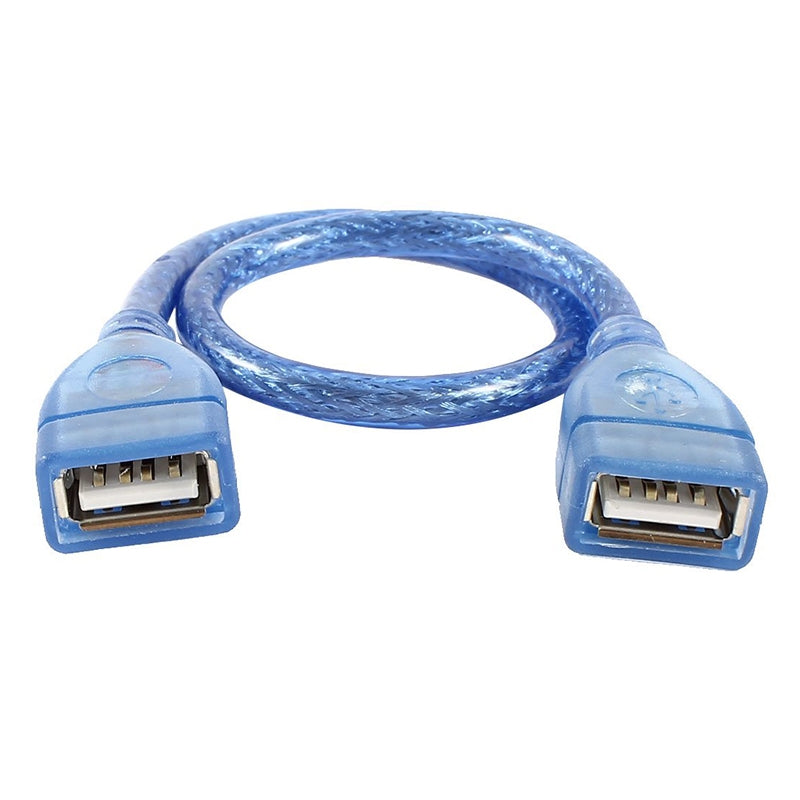 USB 2.0 Type A Female to Female AF/AF Cable, Length: 30cm (Blue)