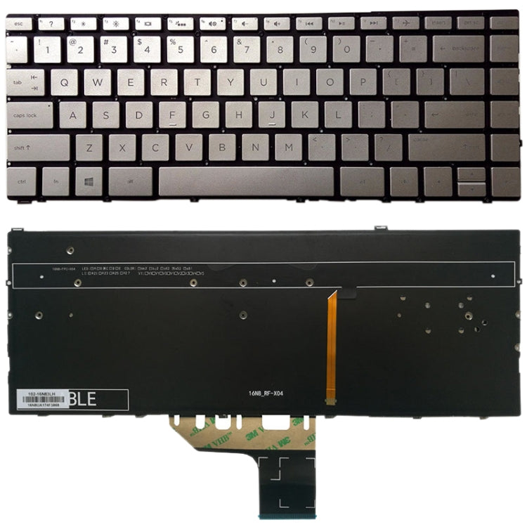 US Version Keyboard with Keyboard Backlight for HP Spectre x360 13-w series 13-w013dx 13-w014dx 13-w023dx 13-w063nr 13-W010CA 13-W020CA (Silver)