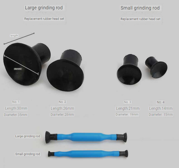 4Pcs Valve Lapping Stick Replacement Rubber Head