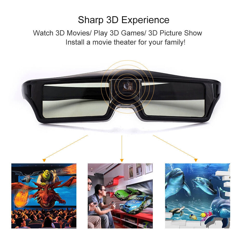 3D DLP-Link active glasses eyewear for BenQ Z4/H1/G1/P1 LG,NUTS,Acer,Optoma DLP-LINK projectors