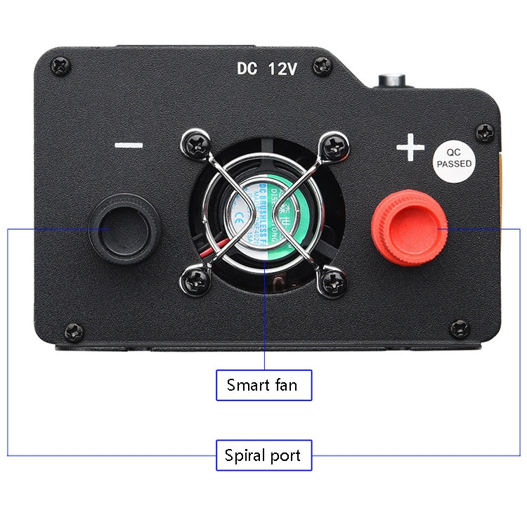 XUYUAN 3000W Car Inverter LED Colorful Atmosphere Light 4 USB Charging Converter, Specification: 12V-220V