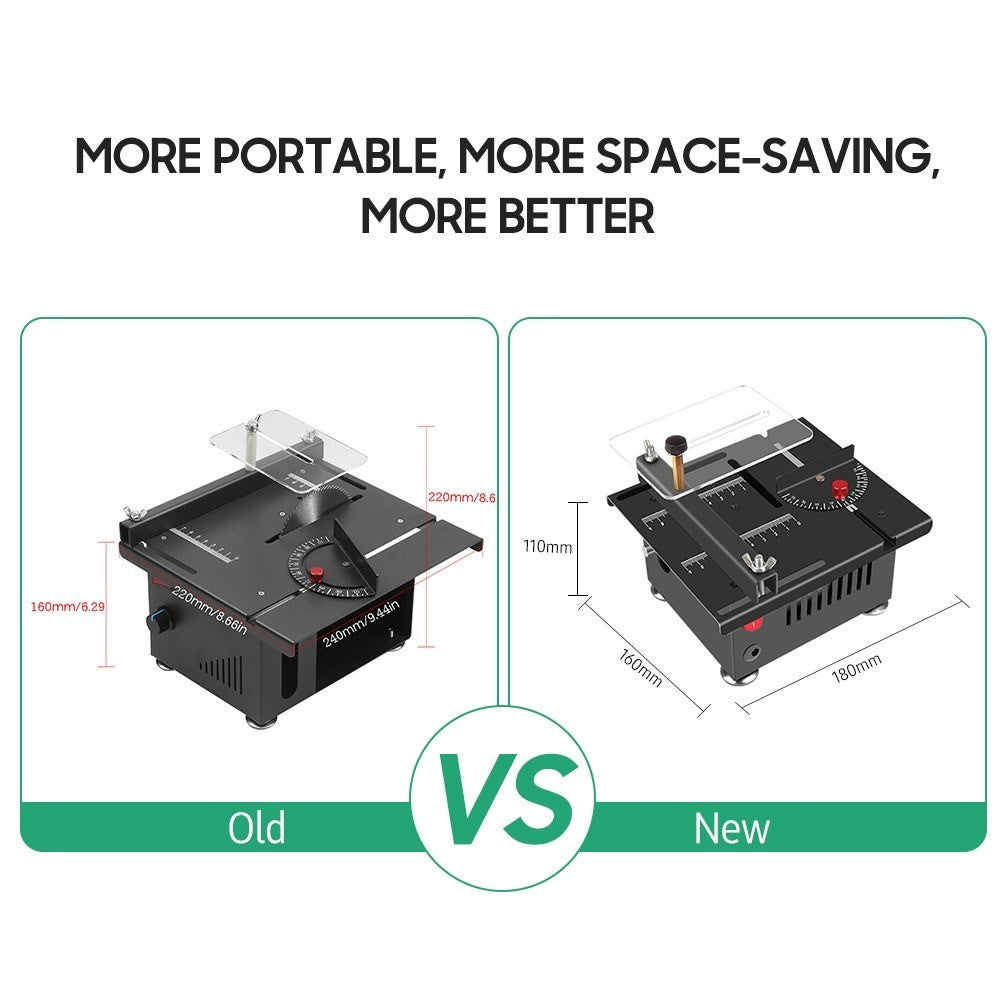 Table Saw Cutting Set 100W Mini Table Saw with 16mm Cutting Depth and Blade Flexible Shaft - EU Plug/Type 3/Liftable Blade