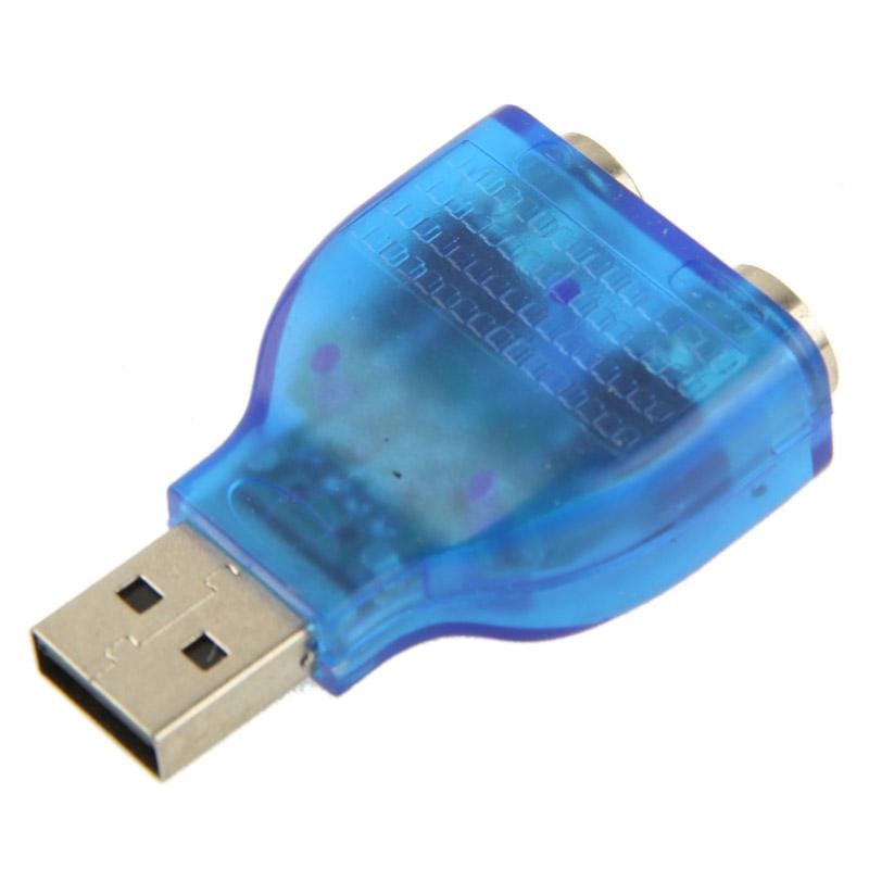 USB Male to PS/2 Female Adapter for Mouse / Keyboard (Blue)