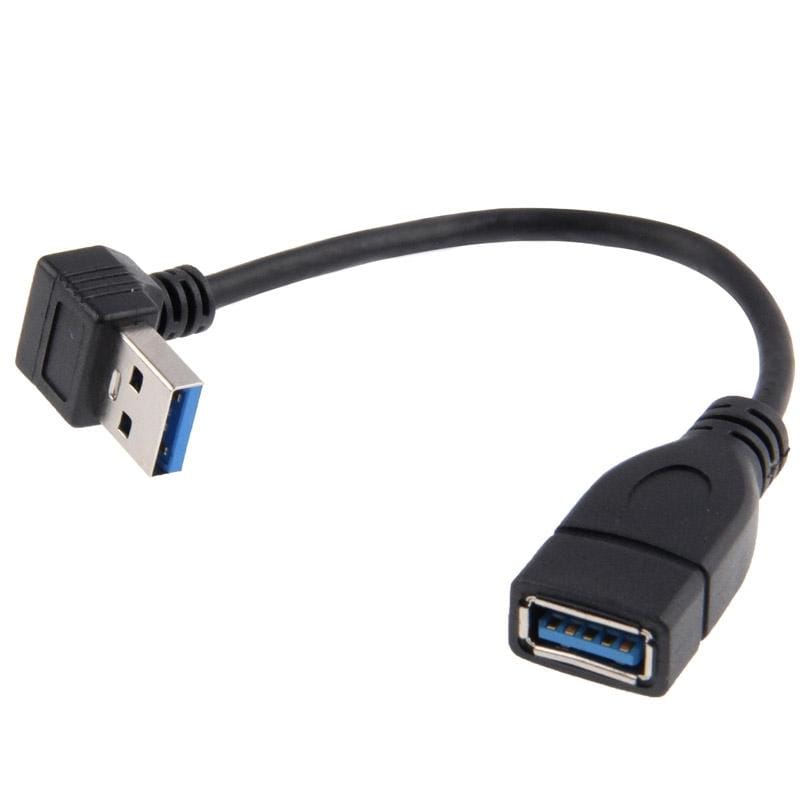 USB 3.0 Down Angle 90 degree  Extension Cable Male to Female Adapter Cord, Length: 15cm