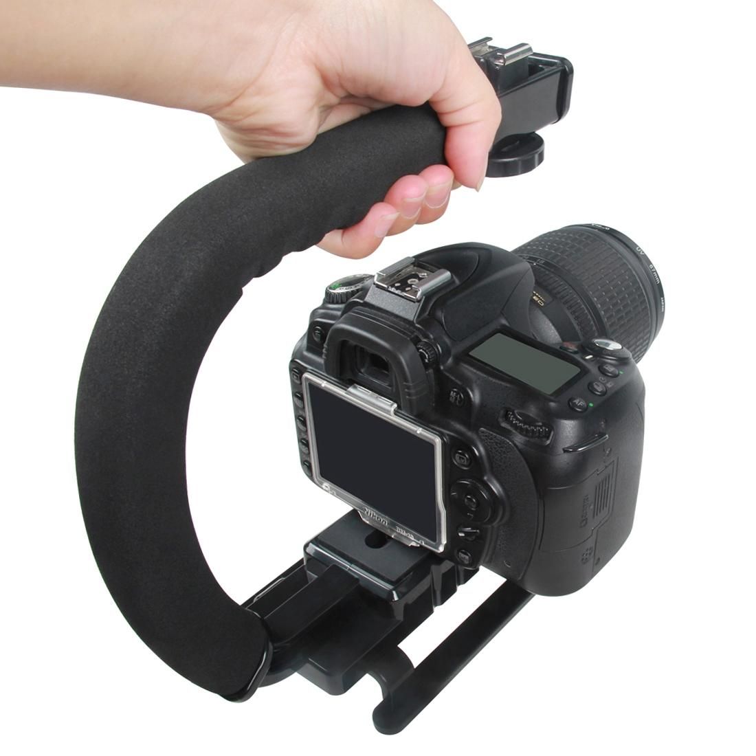 YELANGU S2-1 YLG0106B-A C-shaped Video Handle DV Bracket Stabilizer for All SLR Cameras and Home DV Camera (Black)