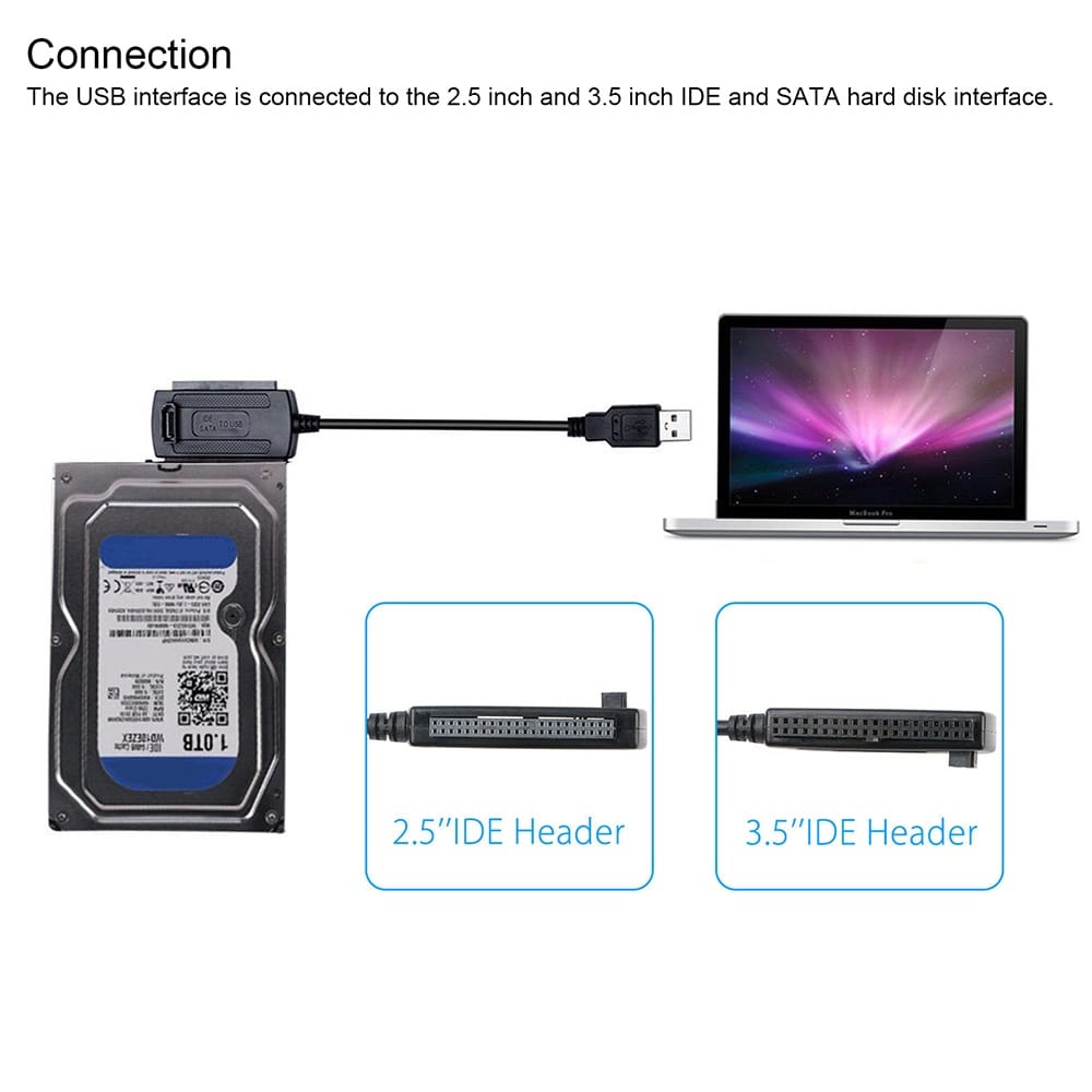 SATA/PATA/IDE Drive to USB 2.0 Adapter Converter Cable