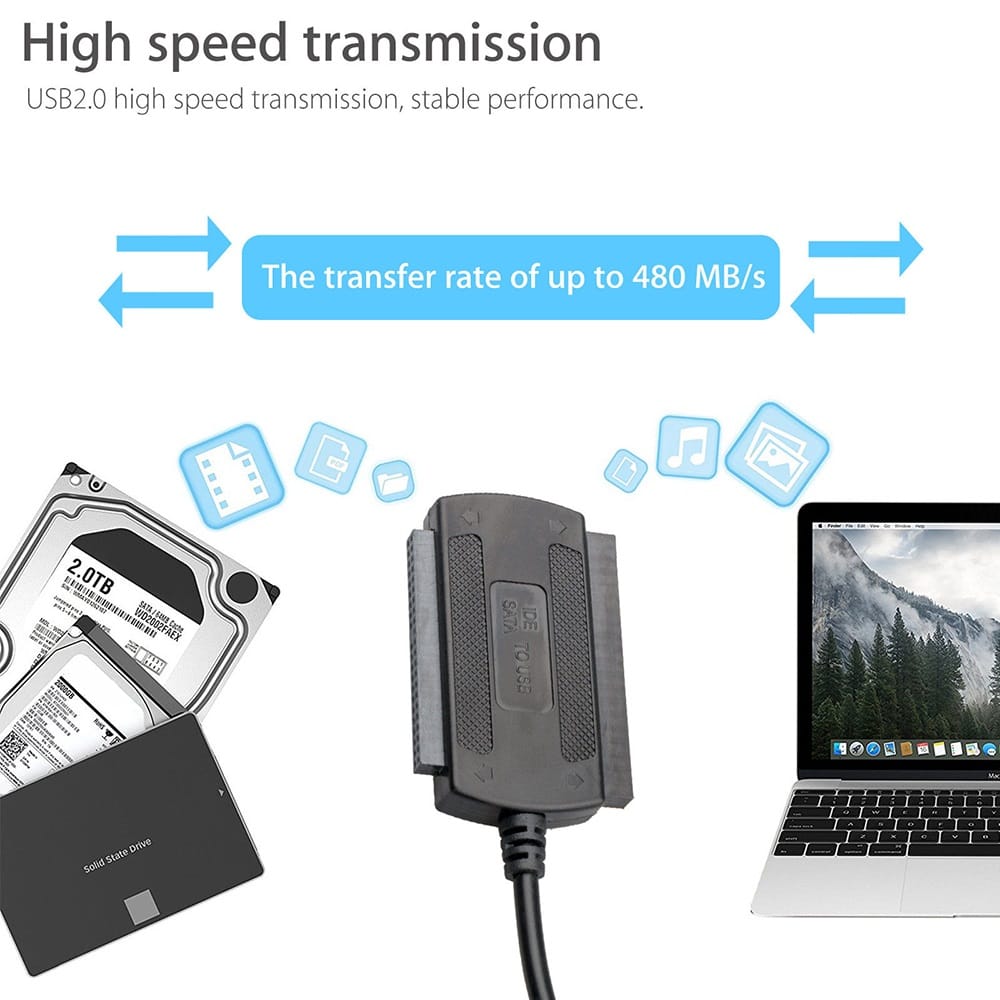 SATA/PATA/IDE Drive to USB 2.0 Adapter Converter Cable