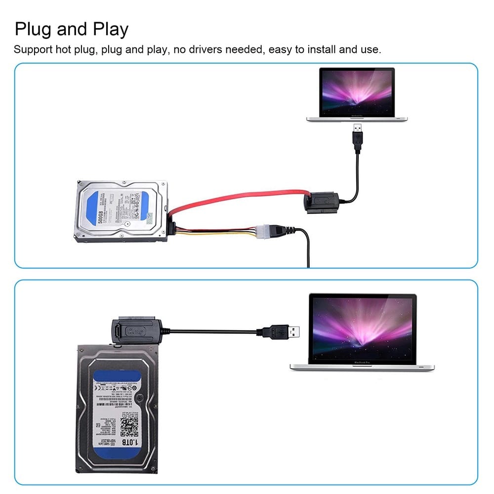 SATA/PATA/IDE Drive to USB 2.0 Adapter Converter Cable