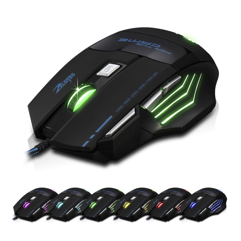 ZELOTES T-80 Gaming Mouse 7200 DPI Backlight Multi Color LED