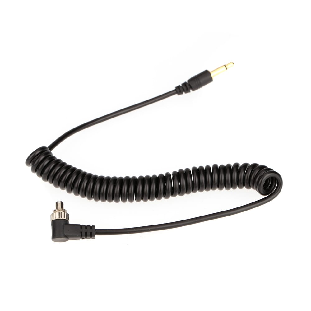 3.5mm Flash Sync Cable Cord with Screw Lock to Male Flash PC