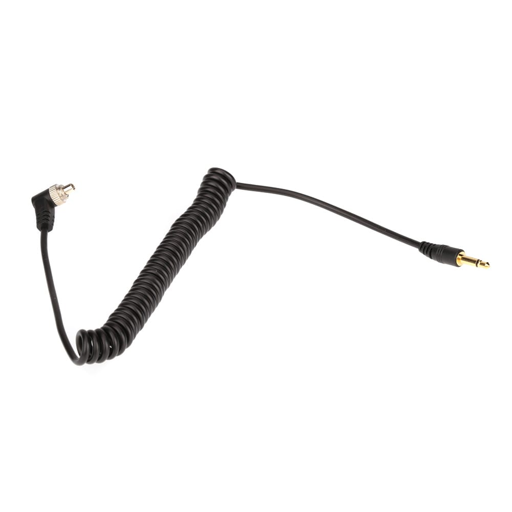 3.5mm Flash Sync Cable Cord with Screw Lock to Male Flash PC