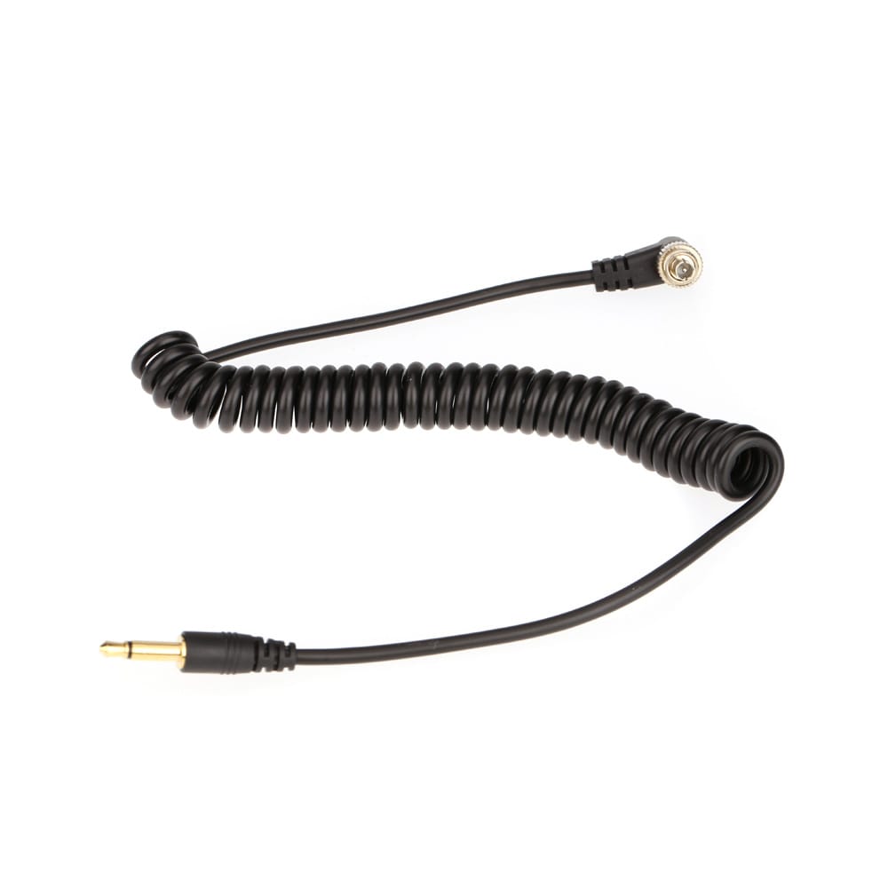 3.5mm Flash Sync Cable Cord with Screw Lock to Male Flash PC