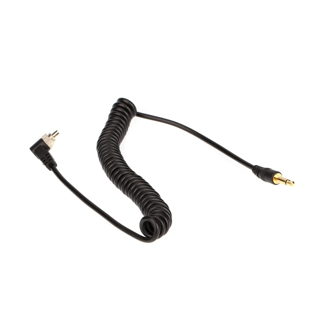 3.5mm Flash Sync Cable Cord with Screw Lock to Male Flash PC