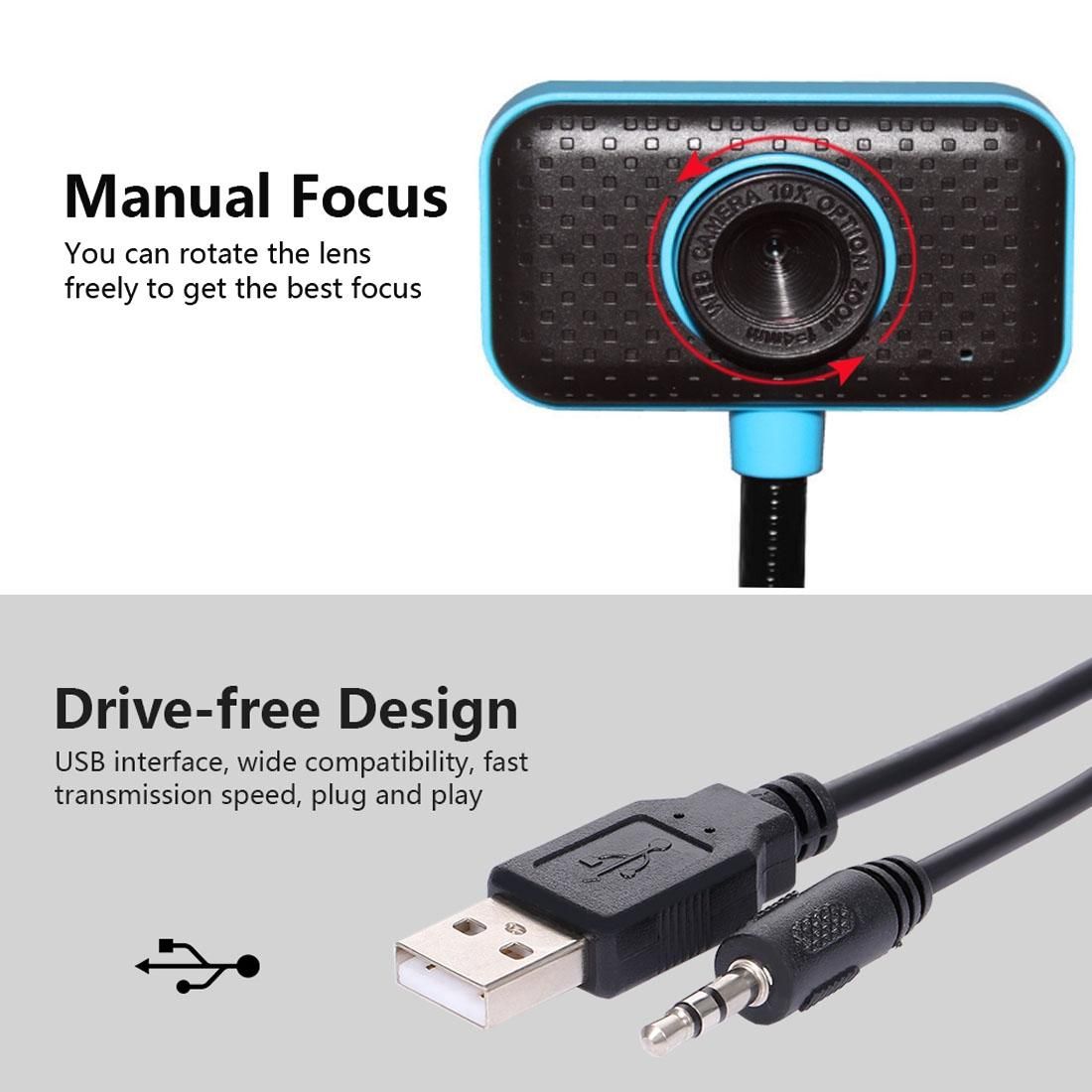 4.0 Mega Pixels USB 2.0 Driverless Desktop Laptop Camera / Webcam with Mic