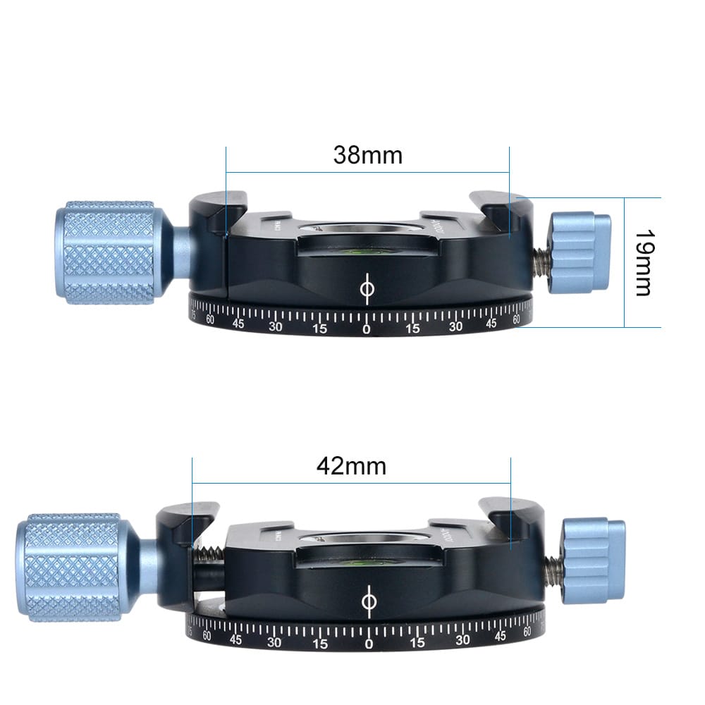 Andoer PAN-C2 Panoramic Tripod Head Clamp Adapter Aluminum