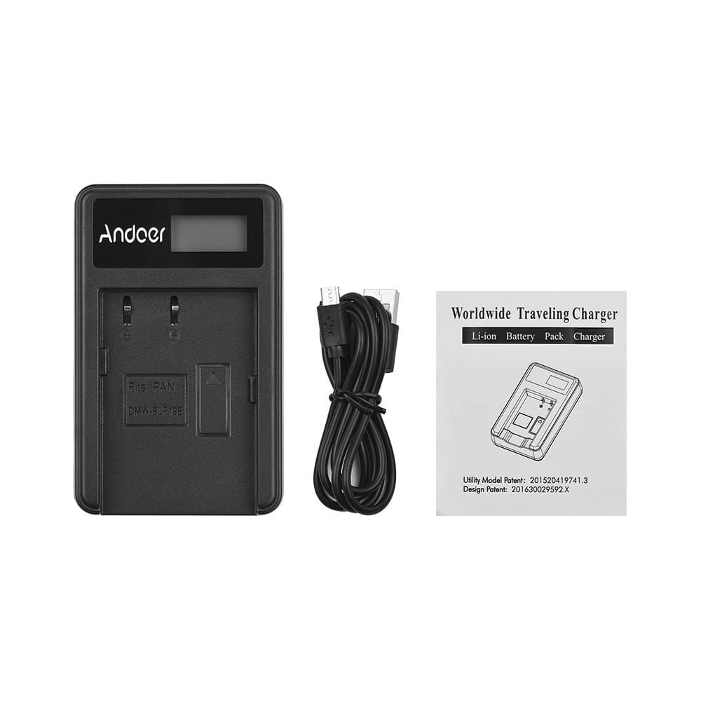 Andoer LCD1-BLF19 LCD Camera Battery Charger for Panasonic - LCD1-BLF19