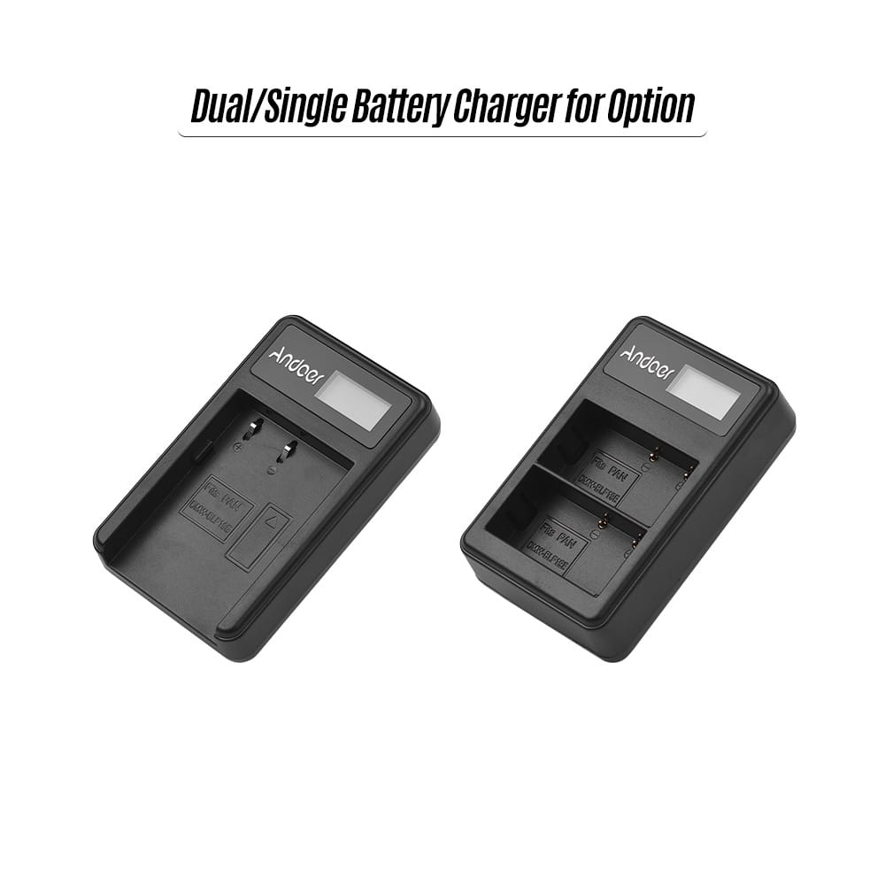 Andoer LCD2-BLF19 LCD Dual Camera Battery Charger for - LCD2-BLF19