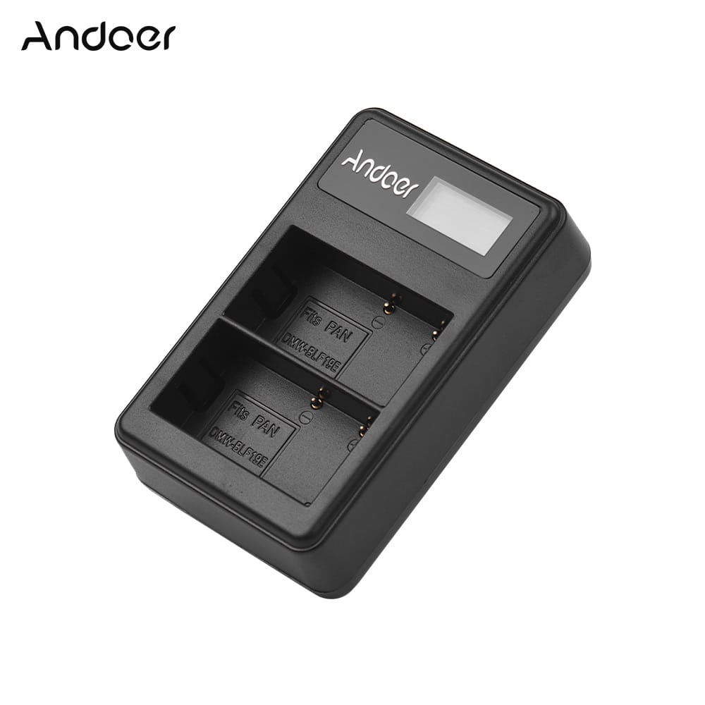 Andoer LCD2-BLF19 LCD Dual Camera Battery Charger for - LCD2-BLF19