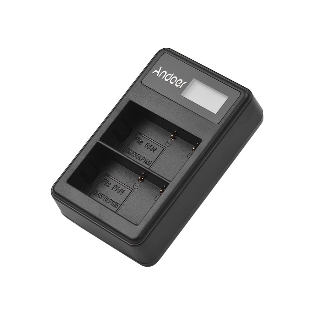 Andoer LCD2-BLF19 LCD Dual Camera Battery Charger for - LCD2-BLF19