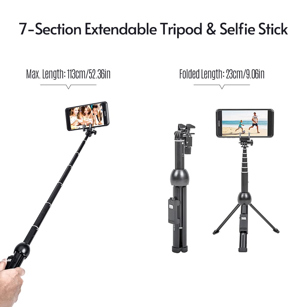 Yunteng 2 in 1 Portable Foldable Phone Selfie Stick Tripod