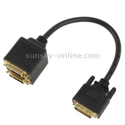 24+1 DVI Male to 2 DVI Female Cable Adapter, Length: 30cm (Black)