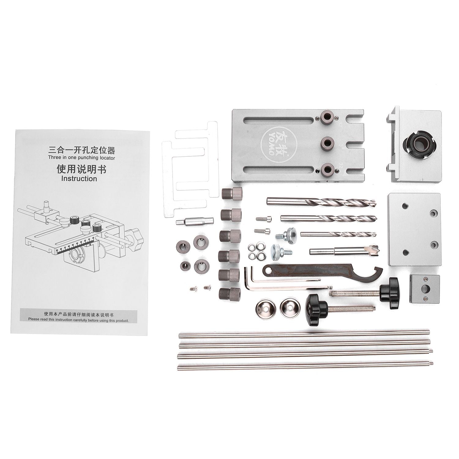 Woodworking Doweling Jig 6/8/10mm Puncher Locator Hole Drill