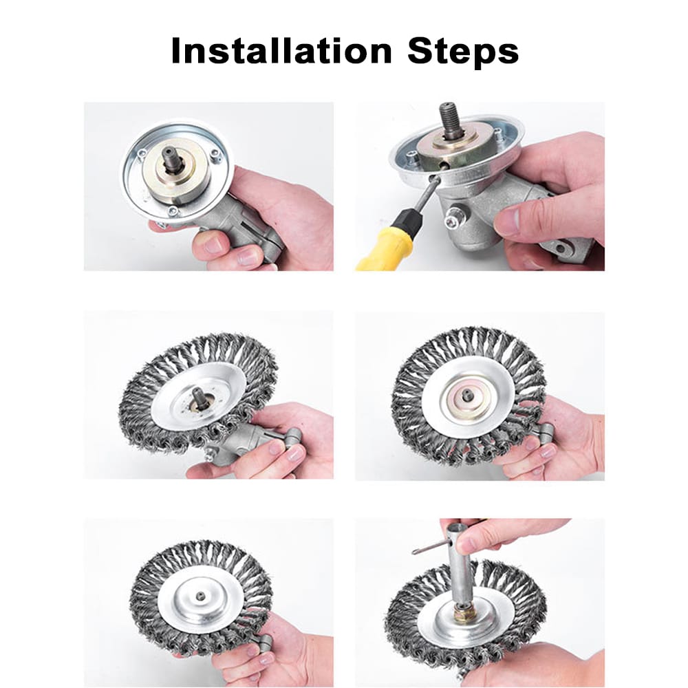 Steel Wire Grass Trimmer Heads Tray Brush Cutter Rotary - 6in