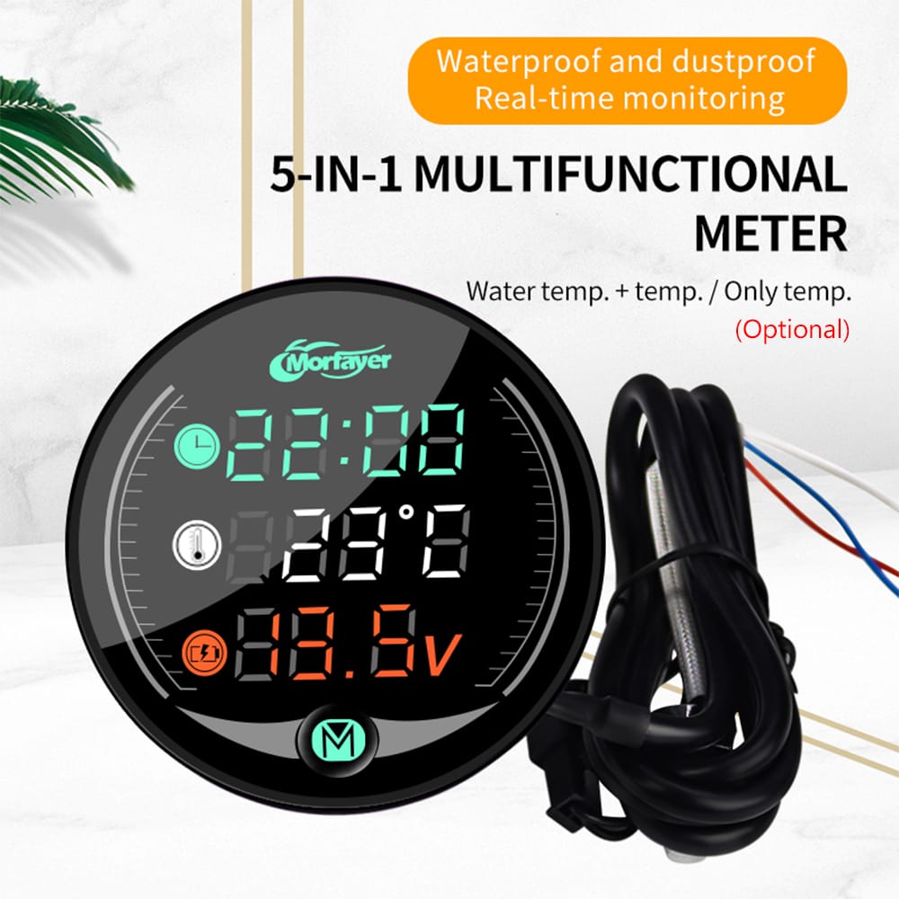 9-24V Digital Meter LED Night Vision Motorcycle Digital - Air Temperature