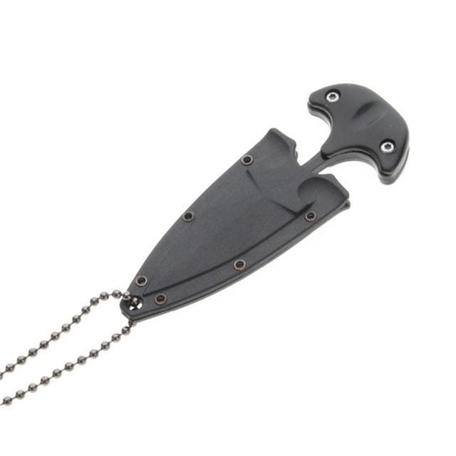 Outdoor Portable Multi-function Necklace Knife Tool (black)