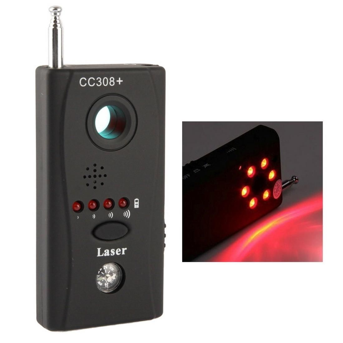 CC308+ Multi-Detector Full-Range All-Round Detector For Hidden Mini Camera / IP Lens/ GMS / RF Signal Detector Finder (Black)