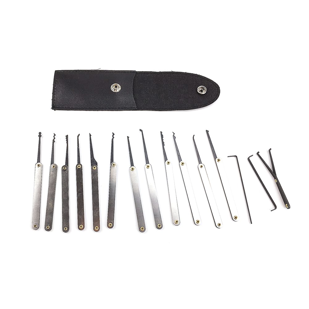 15Pcs Locksmith Padlock Stainless Steel Lock Picks Set - 15Pcs