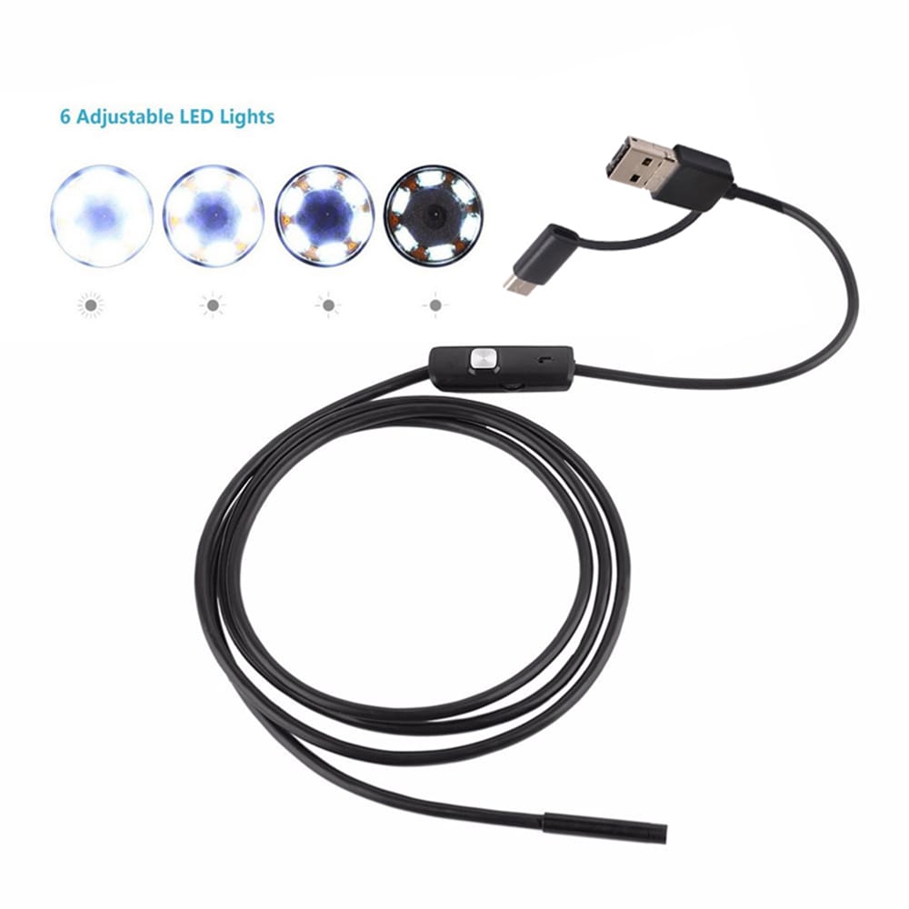 3-in-1 Industrial Endoscope Borescope Inspection Camera - 7mm & 1m